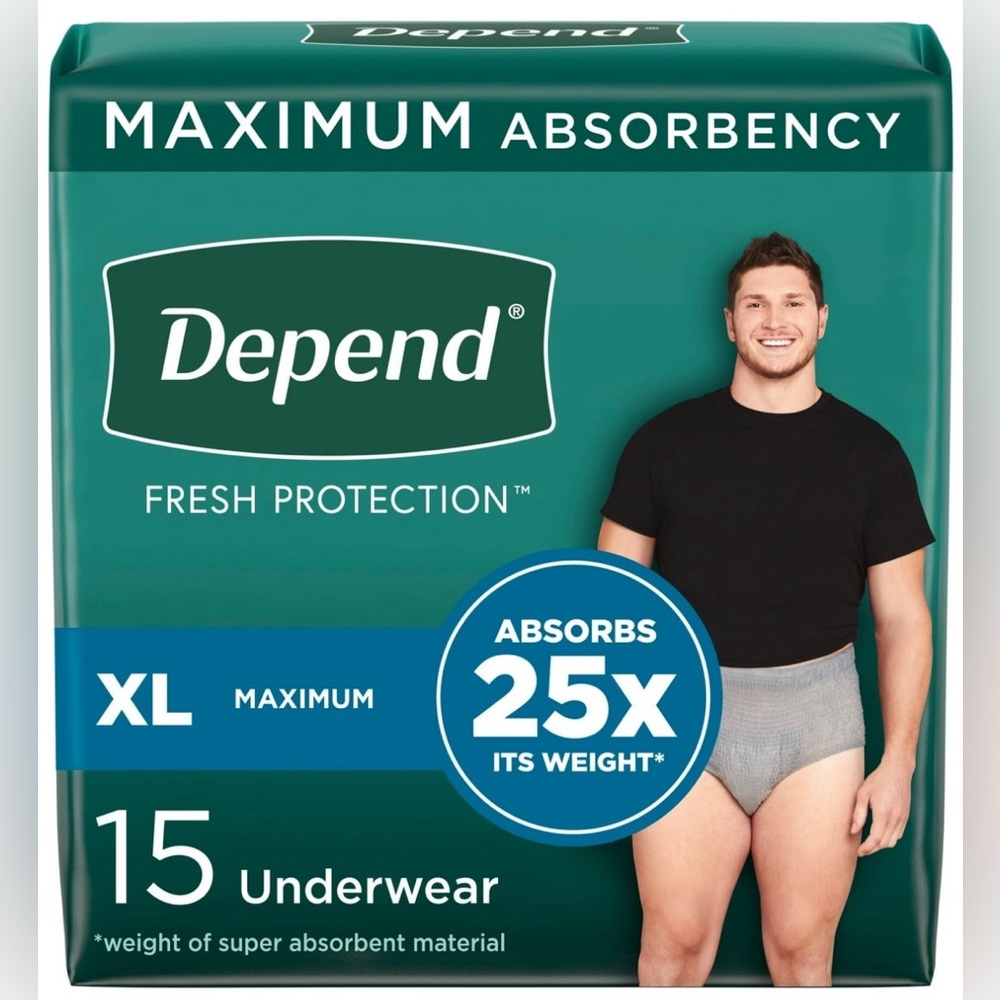Depend Fresh Protection Adult Incontinence Underwear for Men, Maximum, XL,